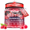Zeolite Detox for Kids & Adult Sugar Free Zeolite Detox Gummies with Chlorella, Apple Pectin, Artichoke, Milk Thistle, Dandelion, Vitamin C & E for Immune & Gut 60 Counts Raspberry Flavor