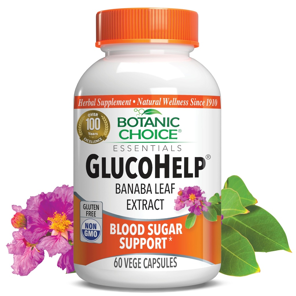 Botanische keuze Gluco Help Banaba Leaf Extract-Gluten Free, Non-GMO voor mannen en vrouwen, 60 Capsules