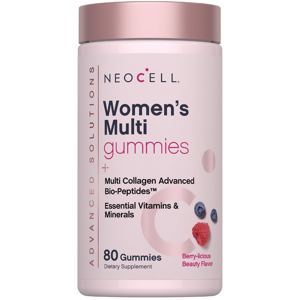 NeoCell Womens Multivitamin Gummy | 80 Gummies | Multi with Advanced Collagen | with Essential Minerals | Berry Flavor