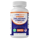 Vitamatic Fast Dissolve Melatonin Complex 40 mg – Natural Berry Flavor – 180 Tablets | Made with Beet Root, Chamomile & Ashwagandha Extract | Non-GMO, Made in USA