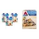 Atkins Energy Shake Creamy Caramel with Protein, Gluten Free, 4 Count(Pack of 3) and Caramel Chocolate Nut Roll Snack Bar, High in Fiber, 2g Sugar, 16 Count