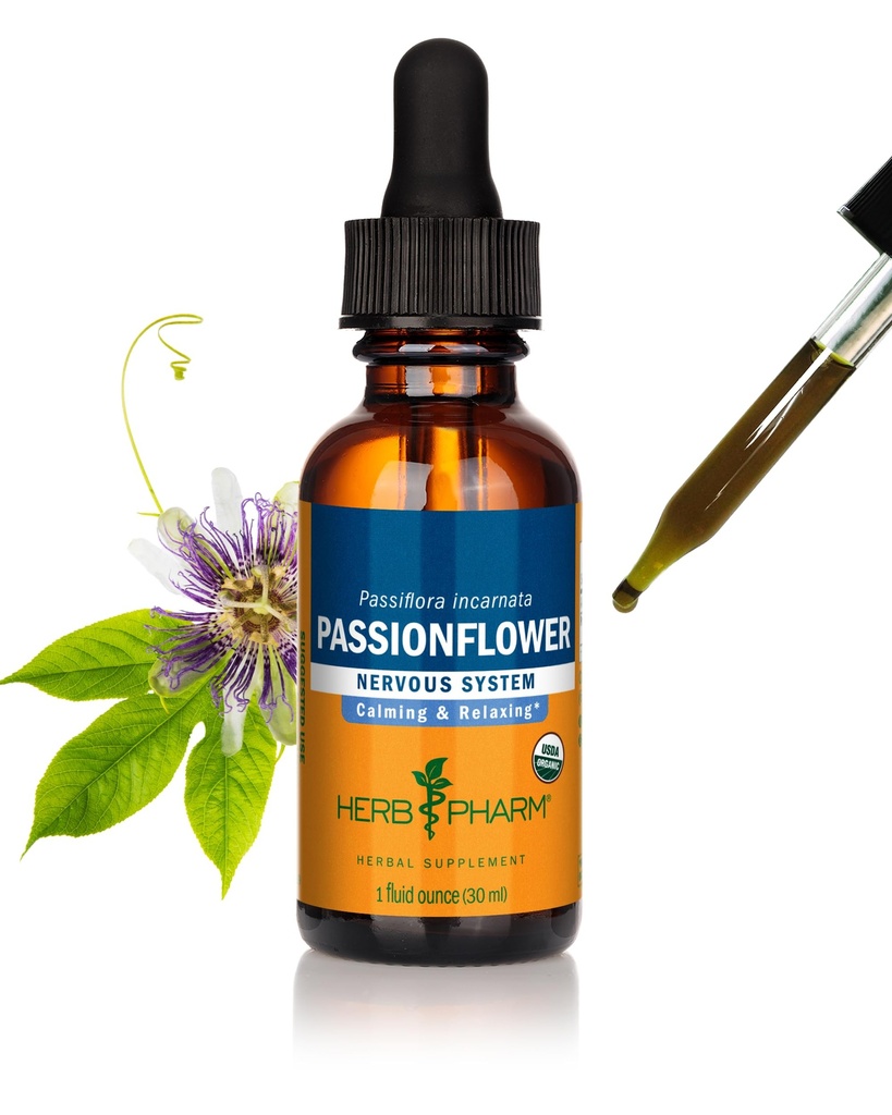 Herb Pharm Passionflower Liquid Extract: USDA Organic Calming Supplement, Passiflora Incarnata for Exhausted Minds, Fast-Absorbing, Sugar-Free Tincture, Up to 3 Week Supply, 1 oz