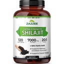 Zazzee 100% Pure Himalaya Shilajit 20:1 Extract, 7000 mg sterkte per capsule, 50% Fulvic Acid, 120 porties per fles, 20X Potentie, rijk aan sporenmineralen, Non-GMO, Veganist, Made in The USA
