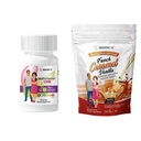 BariatricPal 30-Day Bariatric Vitamin Bundle (Multivitamin ONE 1 per Day! Capsule with 18mg Iron and Calcium Citrate Soft Chews 500mg with Probiotics - French Caramel Vanilla)