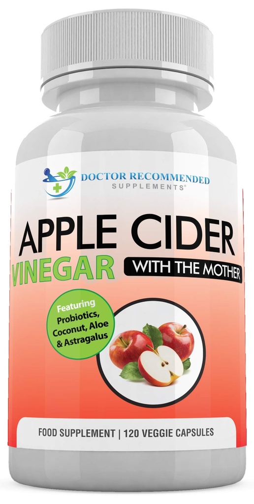 Apple Cider Vinegar Capsules - (120 Veggie Capsules) Organic ACV Supplement with Probiotics - 1500mg per Serving - Supports General Wellness & Digestive Balance - Non-GMO, Made in USA