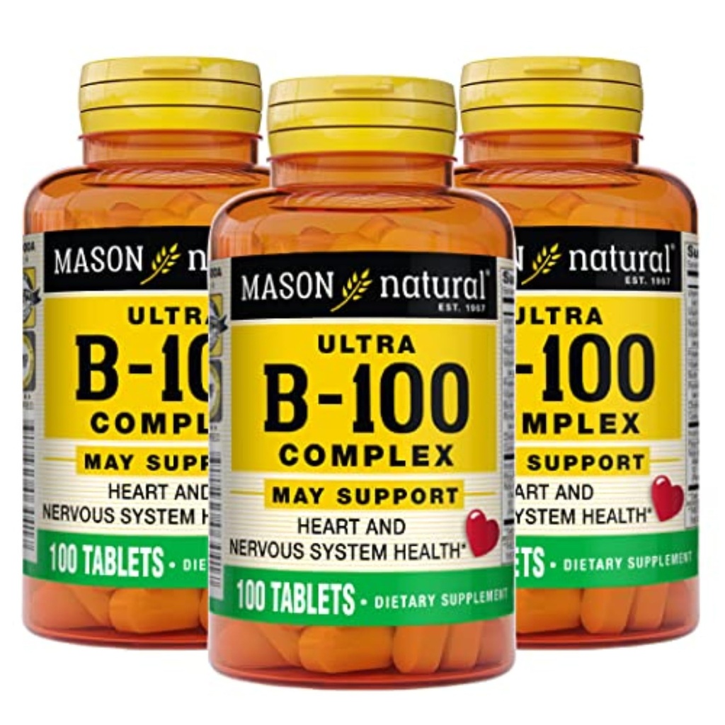 MASON NATUURLIJKE Ultra B,100 Complex, 300,Dagvoorziening, voor Normale Immuun Ondersteuning en Energie Metabolisme, 3 Pack