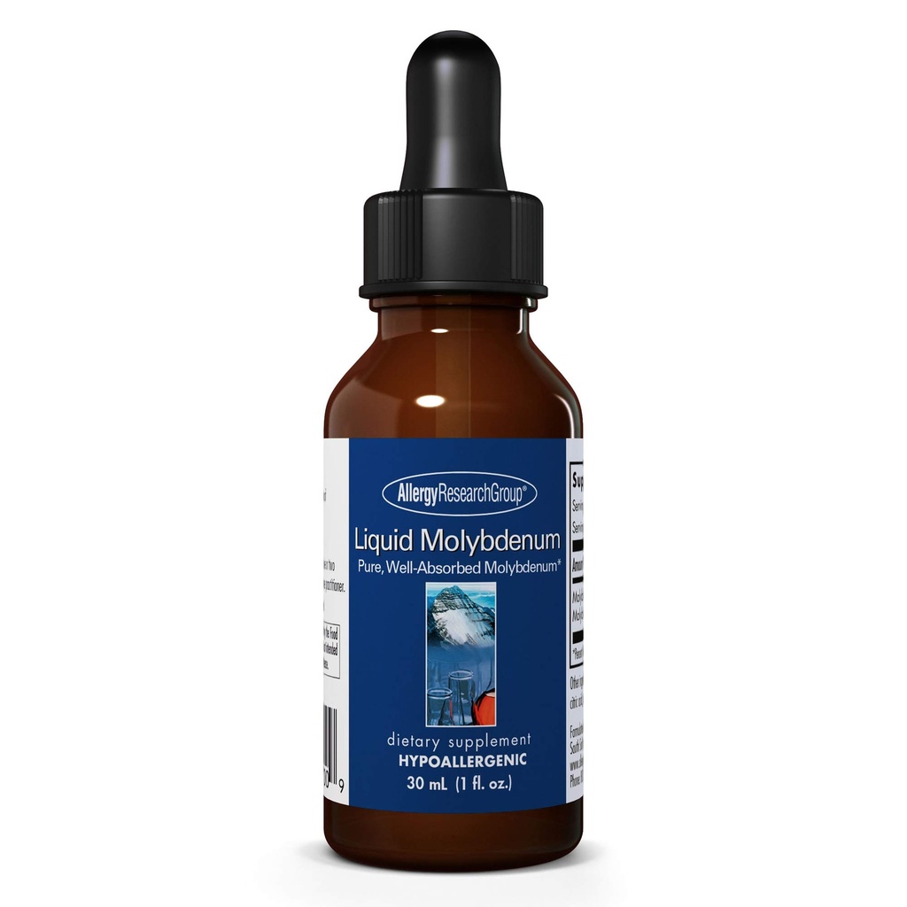 Allergy Research Group Liquid Molybdeen Supplement - Zwavel Metabolisme Support, Detox, Uric Acid, Trace Minerals, 25mcg Liquid Drops - 1 Fl Oz