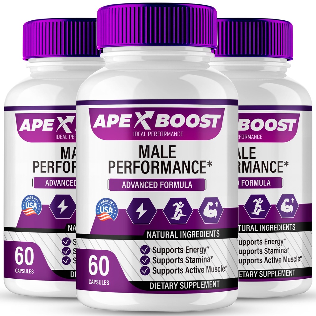 ApexBoost Capsules, Official ApexBoost Supplement Pills - Maximum Strength, All Natural Formula for Energy, Stamina and Performance, Premium Apex Boost Health Pills Reviews (3 Pack)