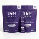Som Sleep, Restful Sleep Powder Drink Mix w/Melatonin, Magnesium, Vitamin B6, L-Theanine & GABA – Vegan, Zero Sugar, Keto Friendly – Cherry, 20-Pack