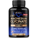 Magnesium Glycinate 500mg - VIT. B6 & D3 - Sleep, Muscle & Heart - 120 Caps