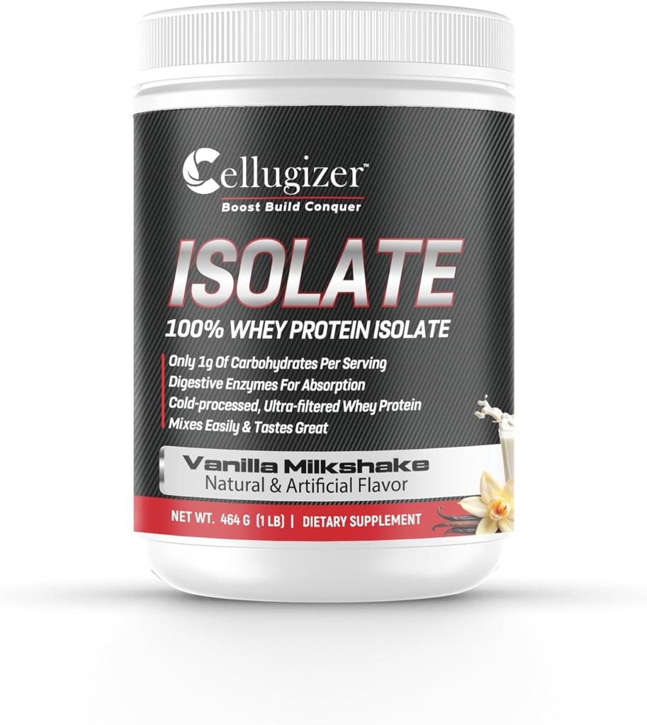 Cellugisator 100% Wei Isolaat 1lb, Vanille I 25g Proteïne, Fast Digesting I 0g Sugar, Low Carb