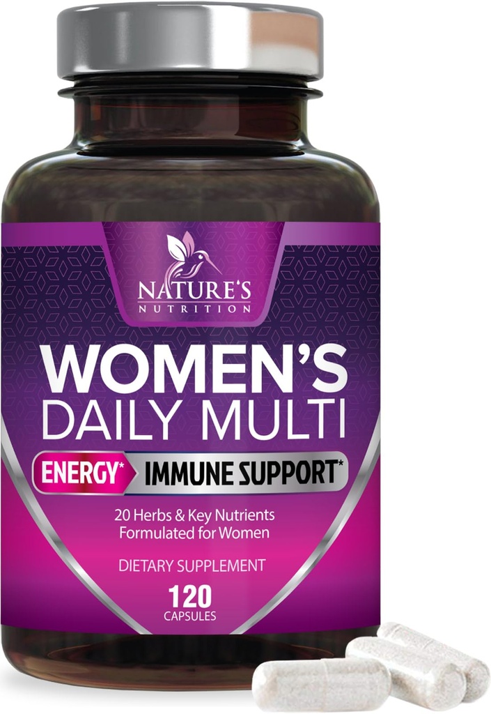 Multivitamin for Women - Complete Multi Vitamin with Vitamins A, C, D, E, B6, B12, Zinc, Calcium & Magnesium, Womens Daily Multimineral Supplement for Hair Skin and Nails Health Support - 120 Capsules
