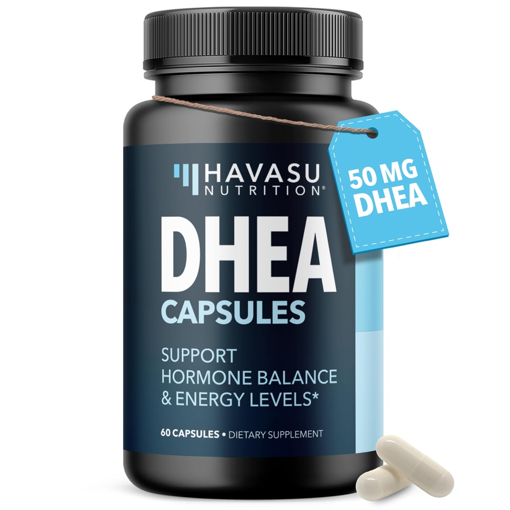 DHEA 50mg Per Serving Supplement for Hormone Balance - Supports Energy for Men and Women - Dehydroepiandrosterone Capsules for Mood, Aging & Vitality - Non-GMO, Vegan - 60 Capsules, 2-Month Supply