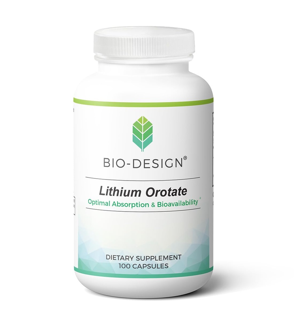 Lithium Orotate - Bioavailable Chelated Mineral Supplement - 5 mg per Capsule - Supports Brain Health, Cognition, & Mood - 100 Capsules