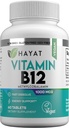 HAYAT Vitaminen Vegan Natuurlijk Vitamine B12 1000 MCG, Dieetsupplement voor Energie Metabolisme Ondersteuning, 2 maanden Supply, Alle natuurlijke, gecertificeerde Halal, 60 tabletten, Made in The USA