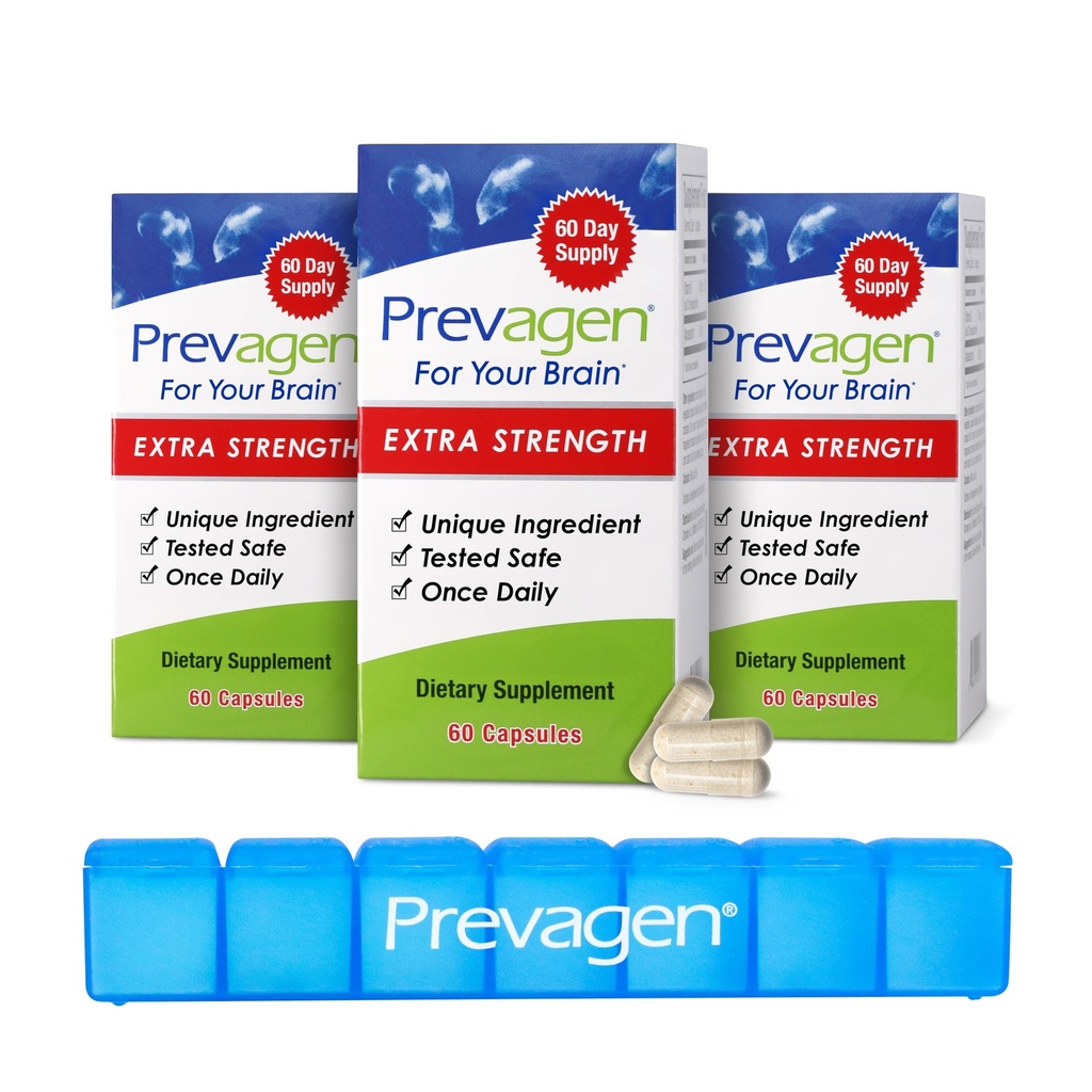 Prevagen Extra Strength - 180 Capsules (6 Month Supply) | Formulated for Your Brain | 20mg of Apoaequorin Plus Vitamin D3 with 7-Day Pill Minder