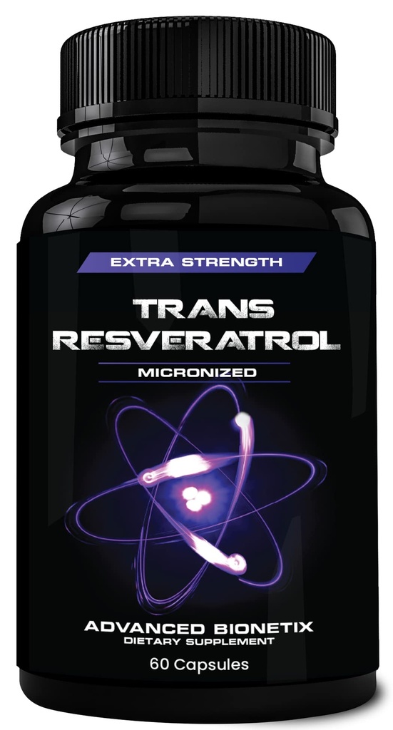 Advanced Bionetix 2X Potency Micronized Trans Resveratrol Supplement. 1200mg per 2 Capsules. High Absorption Antioxidant Formula. Promotes Anti Aging, Cognitive Support & Heart Health