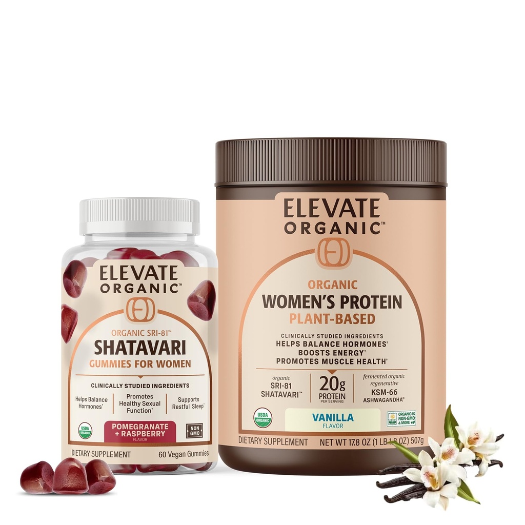 SRI-81™ Shatavari Vegan Gummies and Women’s Plant Protein Powder - Vanilla