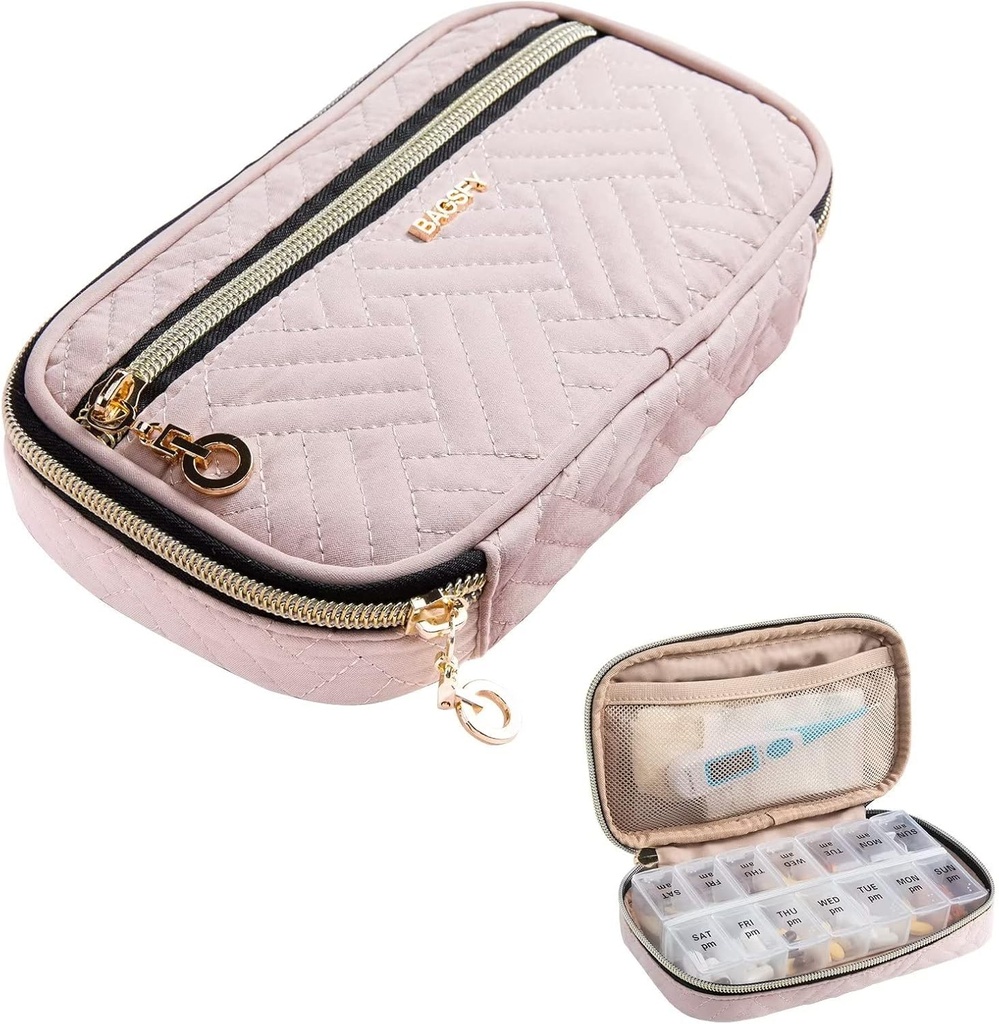 BAGSFY Pill Organizer Case 2 keer een dag-wekelijkse medicijn Organisator Travel Pill Box met verwijderbare 7 dagen geneeskunde geval Container voor visolie, vitamine, supplement