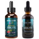 Zeolite Liquid Suspension Bundle – Berry Flavor with Probiotics for Kids + Zeolite with Chlorella for Kids & Adults, 2 Fl Oz & 60 Servings