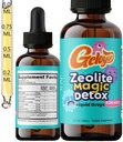 Zeolite Detox for Kids Drops, Digestive Health Support and No More Picky Support Liquid, Gentle Cleanse Natural Formula with Chlorella, Cherry Extract & Apple Cider Vinegar – Vegan, 2 Fl OZ