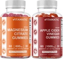 Vitamatic Magnesium & Apple Cider Vinegar Gummies - 60 Veganisten tellen elk