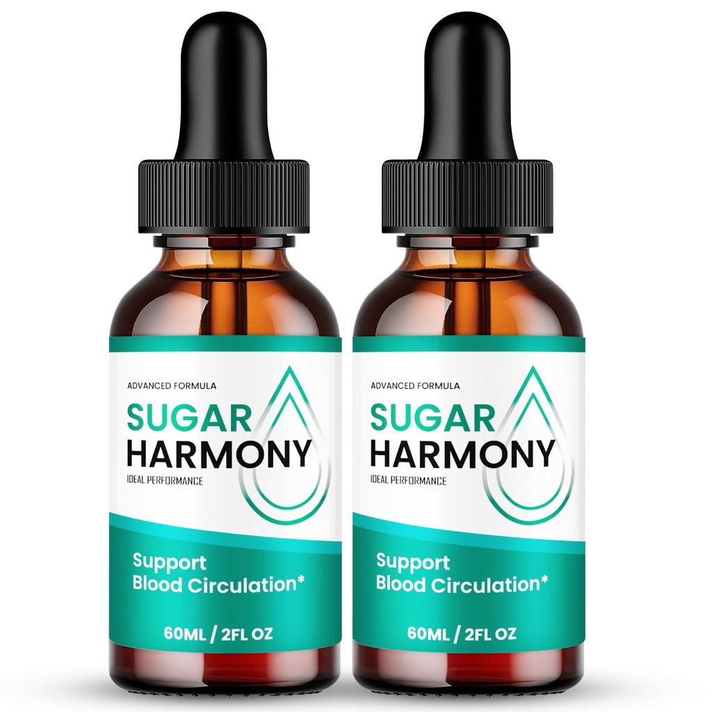 Sugar Harmony Drops, SugarHarmony Blood Formula Support Supplement Drops - Maximum Strength, All Natural Healthy Circulation, Stable Levels & Overall Health, Advanced Sugar Harmony Reviews (2 Pack)