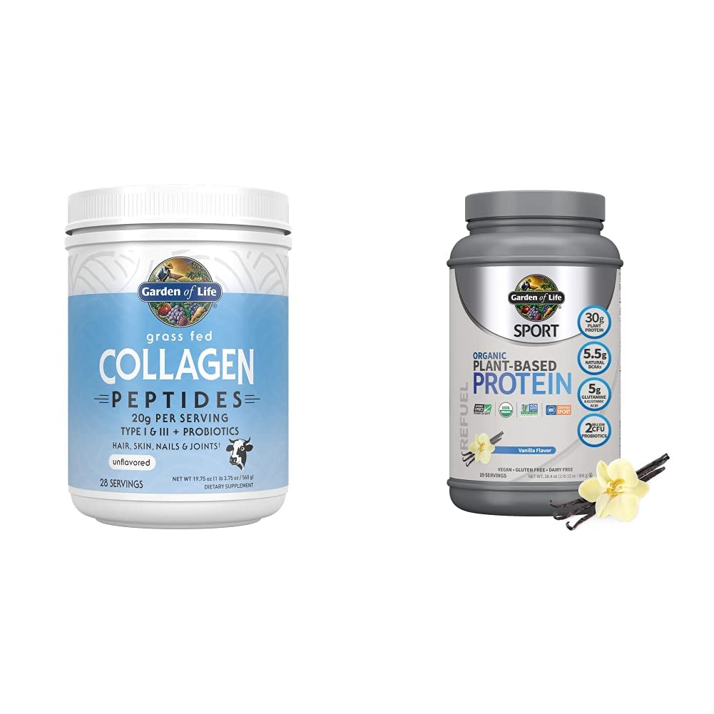 Garden of Life Grass Fed Collagen Peptides Powder Organic Vegan Sport Protein Powder