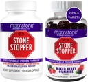 Moonstone Nieren Stenen Stopper Capsules & Gummies, Outperforms Chanca Piedra Stone Breaker & Nieren Ondersteuning Supplementen, Ontwikkeld door Urologen om Nierstenen te voorkomen, Gemengde Berry (Diversiteit 2 Pack)