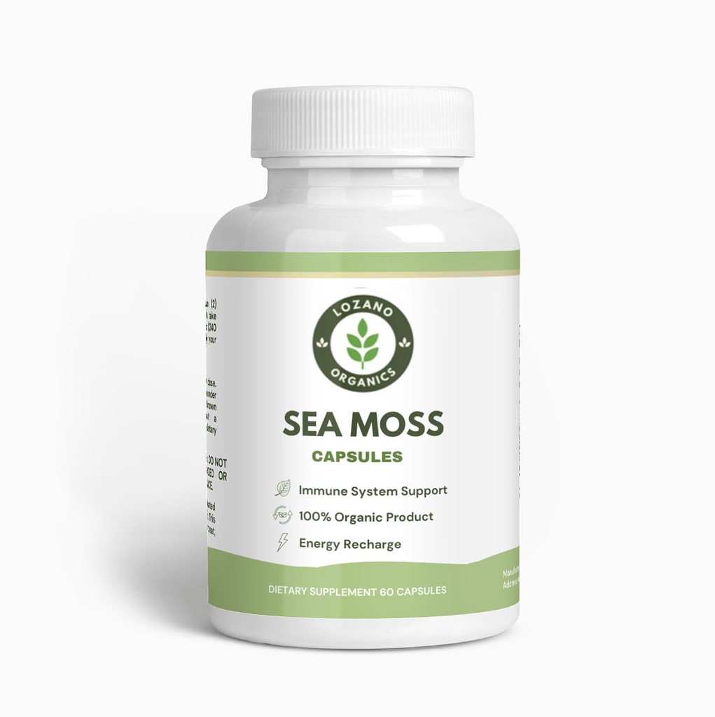 Sea Moss Advanced Superfood - High-Potency, Vegan, Made in The USA - with Irish Sea Moss, Bladderwrack, Burdock Root - Overall Health, Immunity Support, 60 Sea Moss Capsules