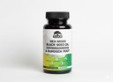 Premium 15-in-1 Sea Moss Multivitamin with Black Seed Oil, Ashwagandha, Turmeric, Bladderwrack, Burdock, Elderberry, Vitamin C & D3, Manuka Honey & ACV – 60 Capsules