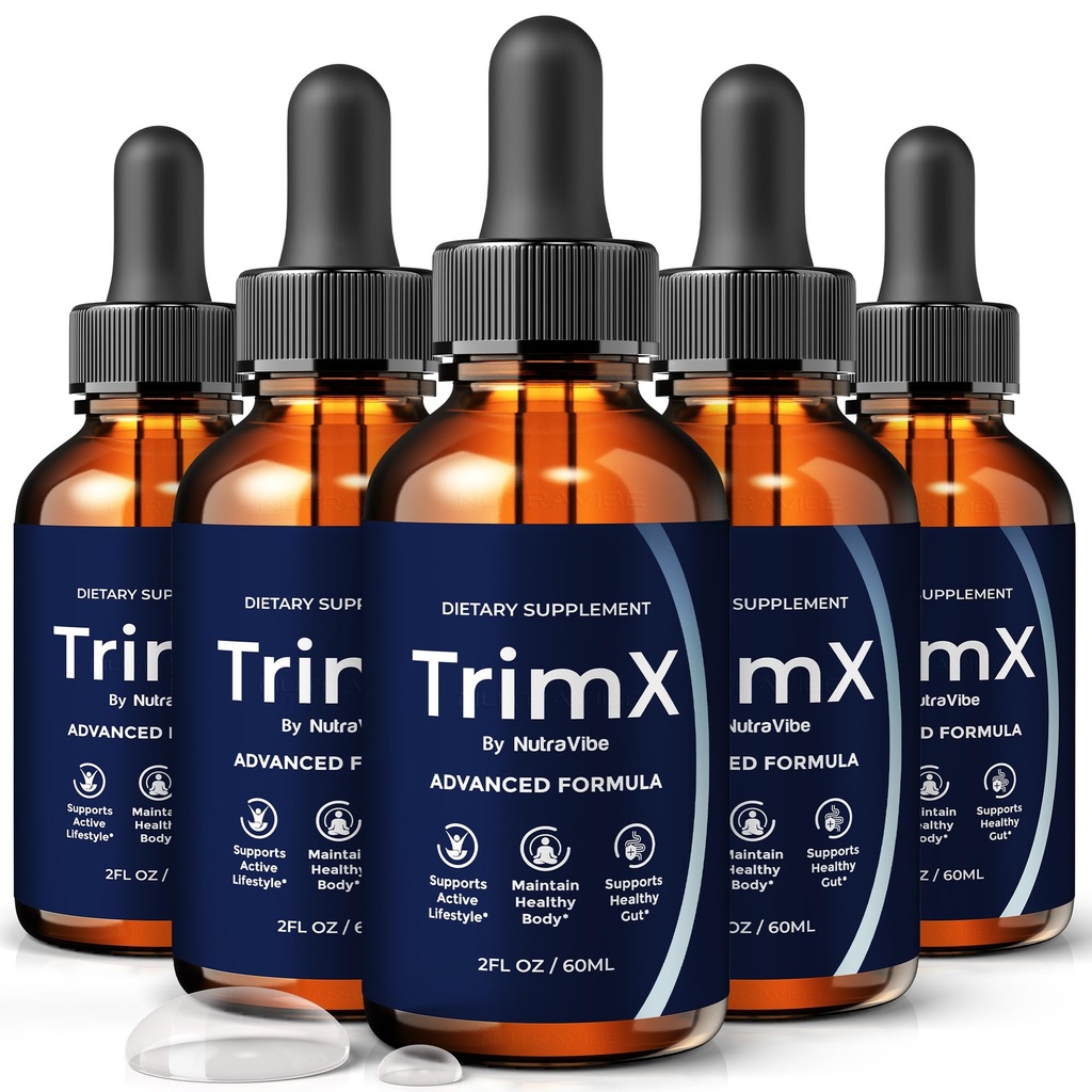 (5 Pack) TrimX Drops, Trim X Natural Burner & Energy Support | Premium Liquid Formula for Active Lifestyle, Balance & Healthy Shape | Easy-to-Use Supplement, Non-Habit Forming, Official (150 Servings)