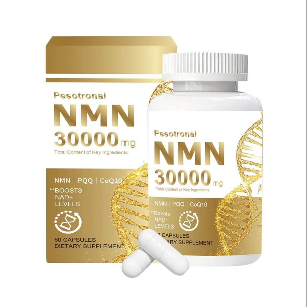 NMN Supplement Real Nicotinamide Mononucleotide 500mg Capsules, 60 Count, the Most Powerful NAD+ Precursor More Stable Than Riboside