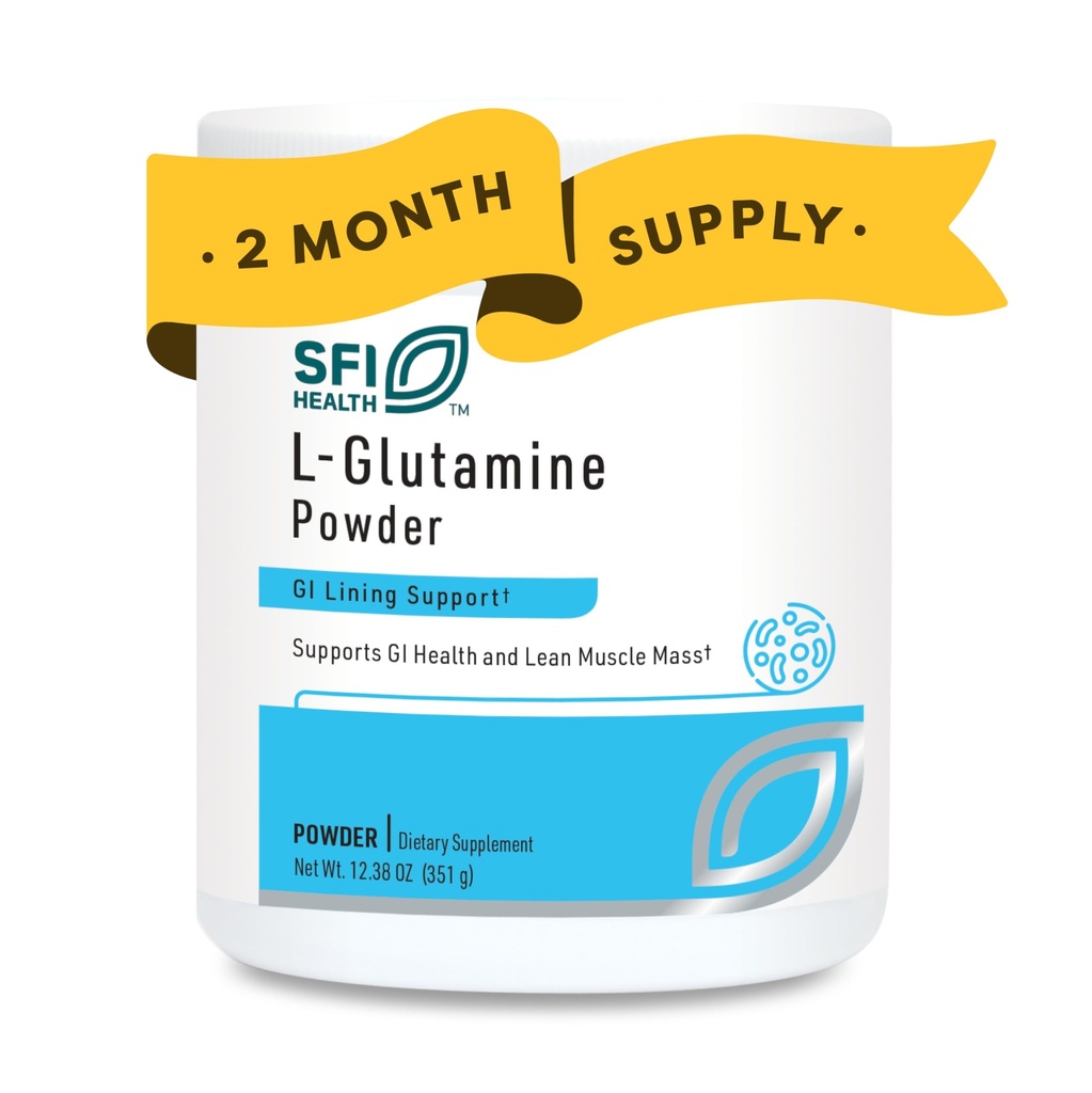 Klaire Labs SFI Health L Glutamine Powder - 5000mg Free-Form & Hypoallergeen Amino Acid - Ondersteunt Muscle Recovery, Immune Support and GI Health - Non Dairy & Gluten Free (351 G / 60 Servers)