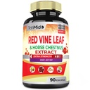 Red Vine Leaf Extract Capsules - with Horse Chestnut, Beetwortel, Gember - Herbal Supplement for Heart, Leg Vein & Energy - 90 Vegan Capsules for 45 Days