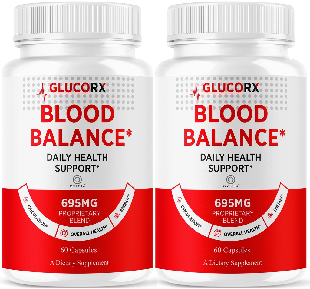 (2 Pack) Glucorx Capsules - Glucorx Daily Health Support Advanced Formula Premium Ingredients Maximum Strength, All Natural Pills Support for Overall Health and Wellness, 120 Capsules for 2 Months