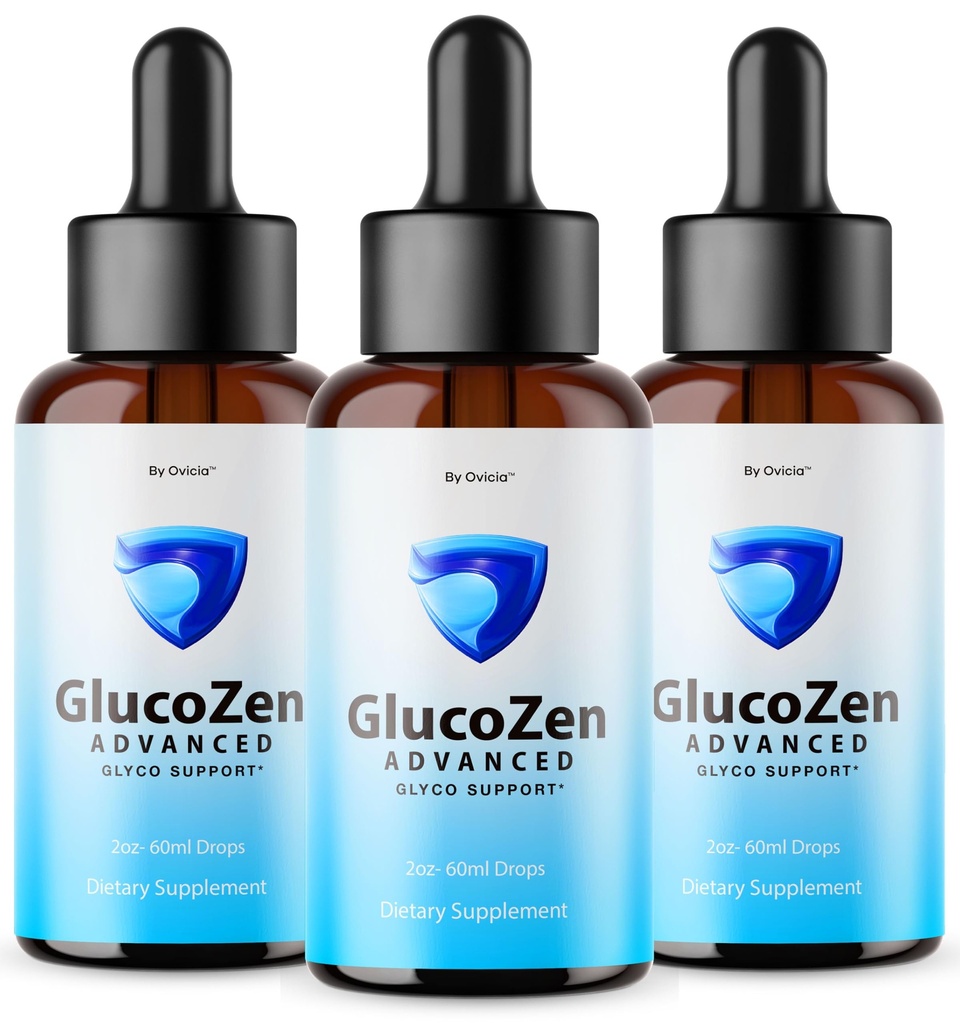 (3 Pack) GlucoZen Drops - Official GlucoZen Oral Liquid Drops Advanced Premium Formula Maximum Strength, All Natural Ingredients Vitamins for Overall Health & Wellness, 3 Bottles for 3 Months