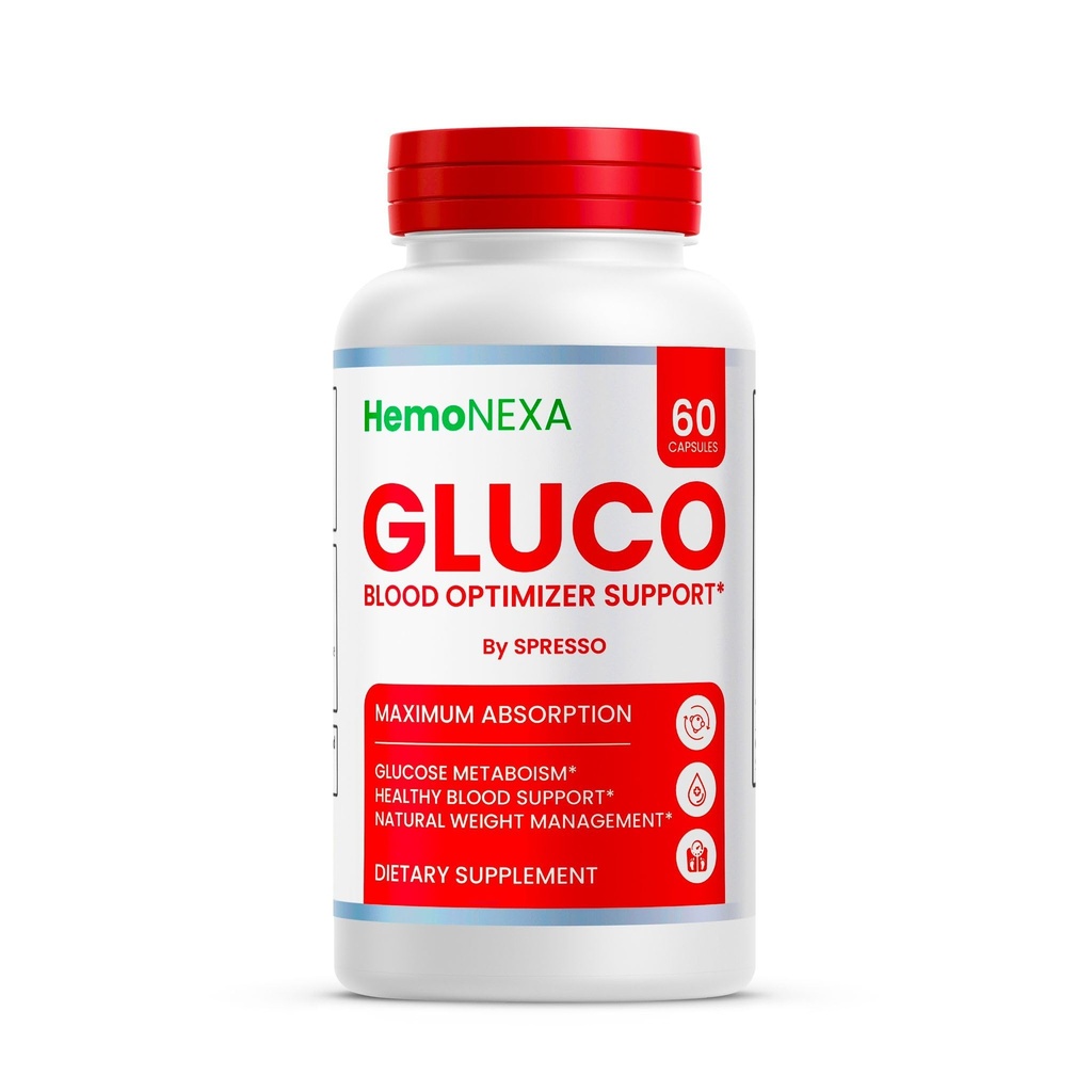 (1 Pack) Gluco Blood Optimizer Capsules, Official Gluco Blood Optimizer Supplement with All Natural Ingredients, All Natural Maximum Strength Formula for Daily Health Support (60 Count)