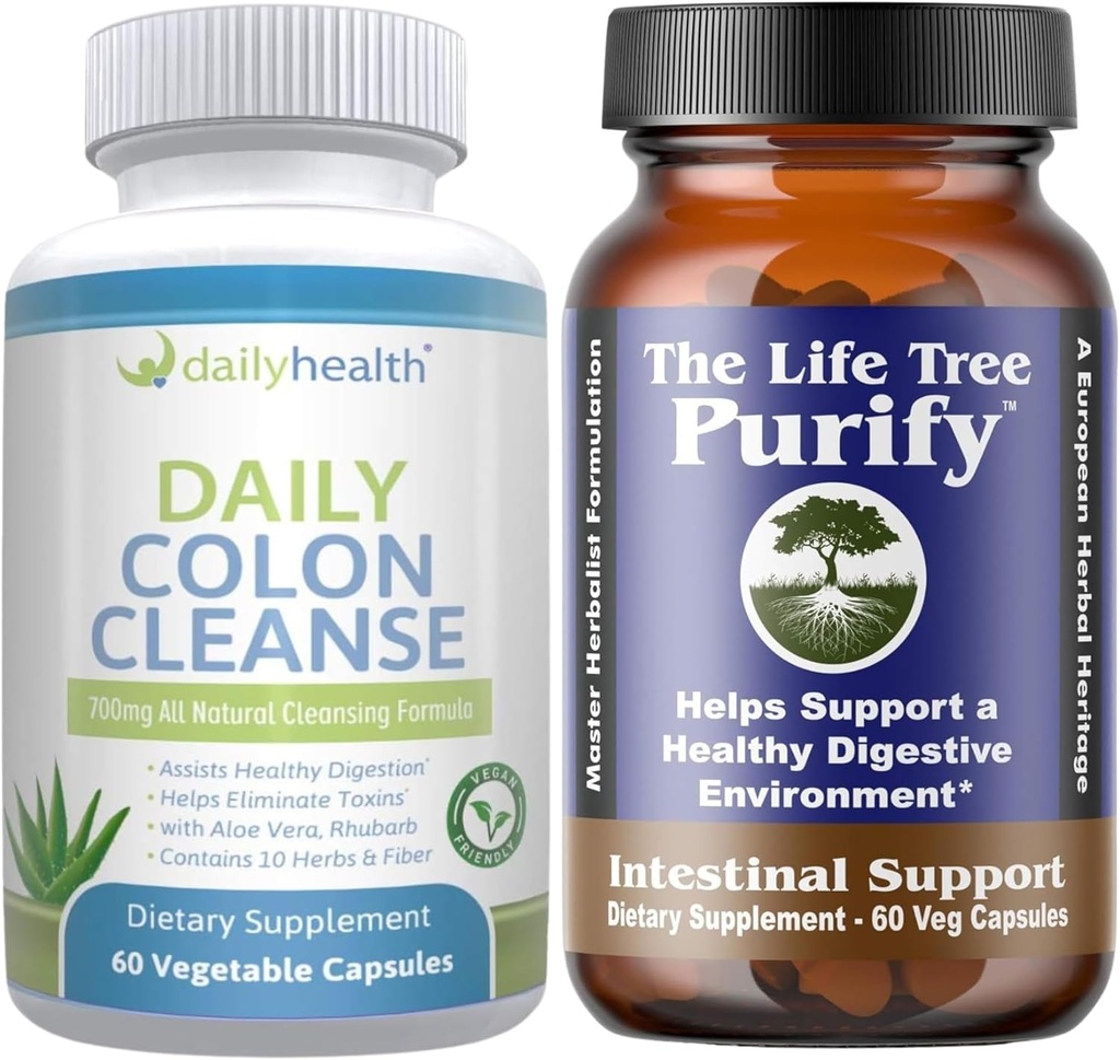 Leven Boom Zuiveren Intestinale Ondersteuning Plus Dagelijkse Colon Reinigen Ontgiftende Kit 120 Capsules - Lactobacillus acidophillus - Natuurlijke Kruiden voor de spijsvertering gezondheid