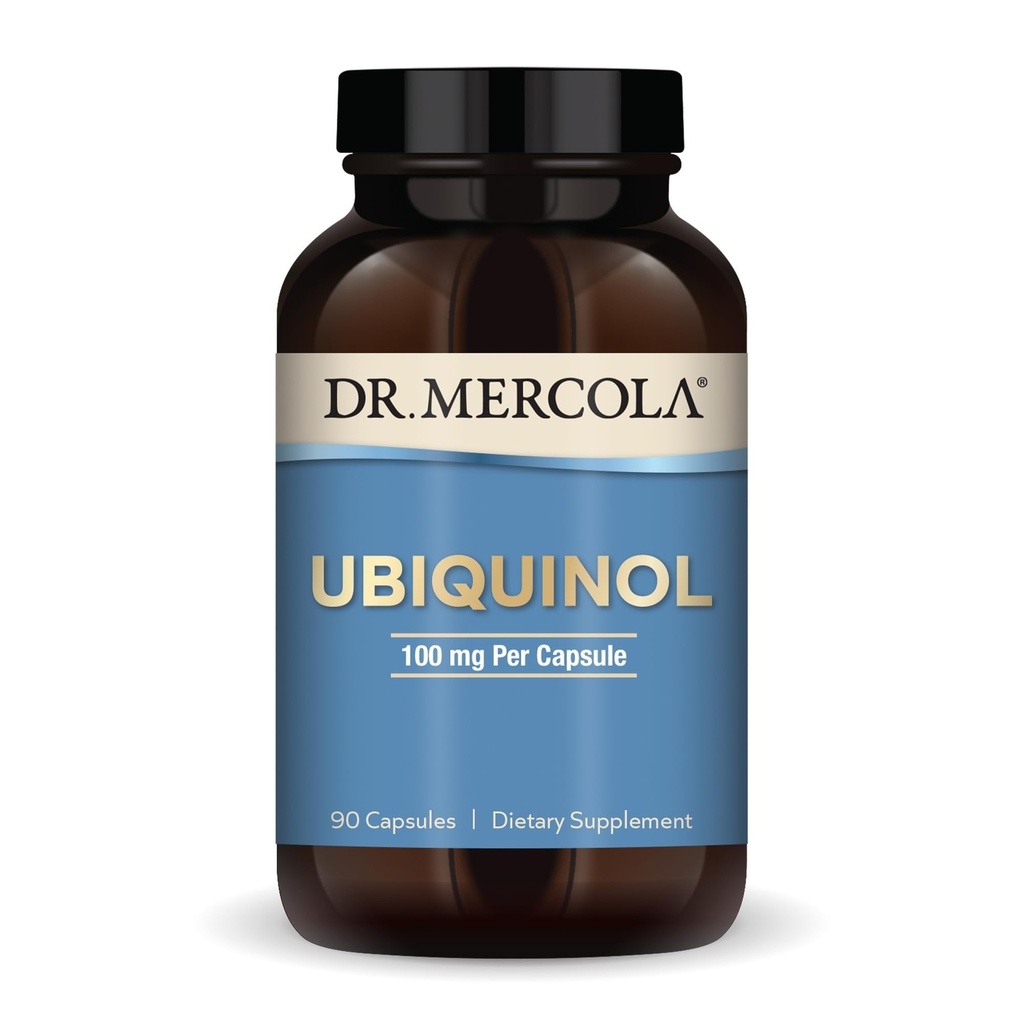 Dr. Mercola Ubichinol - Ondersteunt Energie, Cellular Health & Heart Health - 100 mg Ubichinol - High-Absorptie Formule - Non-GMO, Glutenvrije & sojavrije - 90 capsules (90 porties)