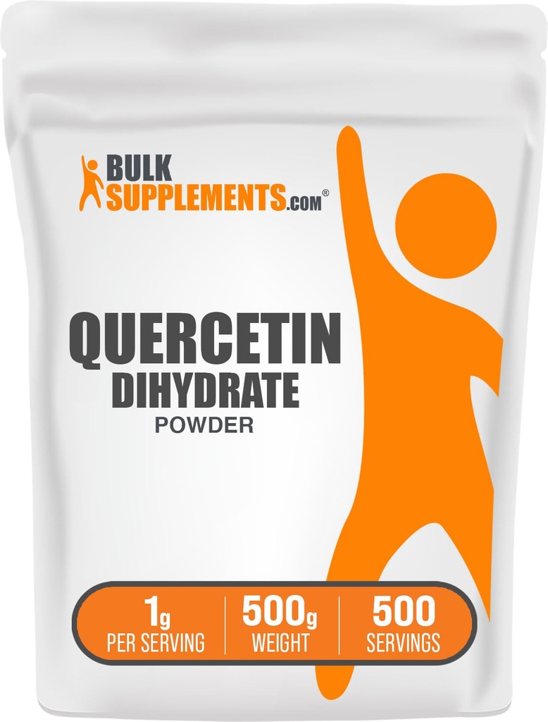 BulkSupplements.com Quercetine Dihydraat Poeder - Quercetine Supplementen, Antioxidanten Bron - Vegan & Glutenvrij, 1g per portie, 500g (1.1 lbs) (pakket van 1)