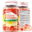 Super Methylated Vitamin B Complex Gummies - All B Vitaminen + Omega-3, Magnesium, CoQ10, Ashwagandha, Vitamin C, TMG- For Women Men- Methyl B12 2000 mcg, Methylfolaat, B1,B2, B3,B5,B6,B7- Suikervrij