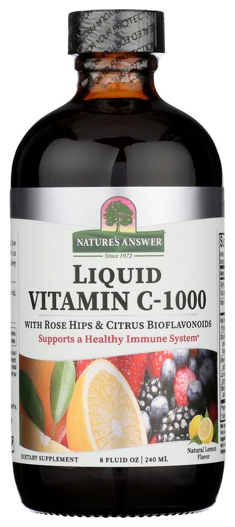 Nature's Answer Liquid Vitamin C 1000mg , 8-Fluid Ounces | Natural Immune Booster | Promotes Healthy Skin & Joints | with Rose Hips & Bio-Flavonoids