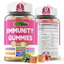 10 in 1 Immuun Ondersteuning Supplement Gummies, w/Echinacea, Vlierbes Vitamine C en Zink, Selenium, Vitamine D3 5000IU, Magnesium, Dagelijks Immuun Booster Multivitamine, voor Antioxidant Bone Energy, 1 Pack