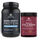 Oude voeding Bone Broth Proteïne Poeder, Vanille, 40 porties + Multi Collageen Proteïne Poeder, Unflavored, 45 porties