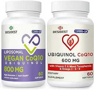 CoQ10 600mg 1PCS Bundel met 800mg Liposomale CoQ10 Ubichinol Supplement 1PCS