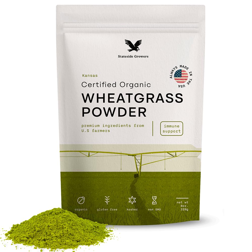 Organic Wheatgrass Powder - 100% Whole-Leaf Powder for Energy, Detox & Immunity Support - Rich in Immune Vitamins, Fibers, and Minerals - Vegan-Friendly, Raw & Gluten-Free (8 Ounce)