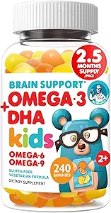 DR. MORITZ Vegan Omega 3 Gummies voor kinderen en peuters (240 graaf), Kids Omega 3 Gummies voor hersenen en gezondheid van het hart, Geen visolie en glutenvrij