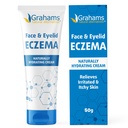 Grahams Natural Face & Eyelid Eczema Cream - Treatment for Eczema, Dermatitis, Itch Relief, Redness, Inflammation & Very Dry Skin - with Colloidal Oatmeal - Hypoallergenic & Steroid-Free (1 x 50g)