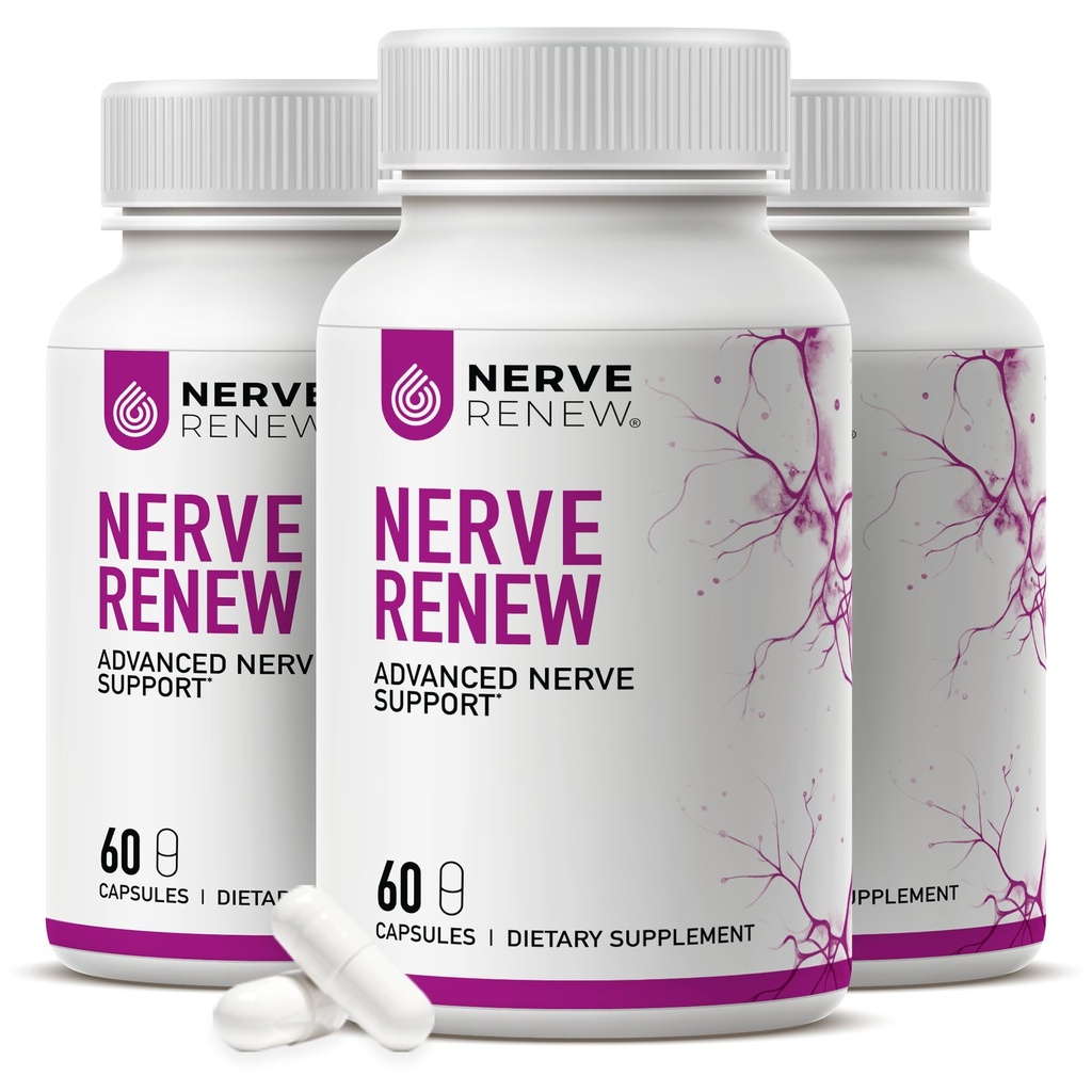 NERVE RENEW Advanced Nerve Support - 300 mg gestabiliseerd R-Alpha Lipoïnezuur, Vitamine B Complex, Benfotiamine, Kruiden voor snelle ondersteuning